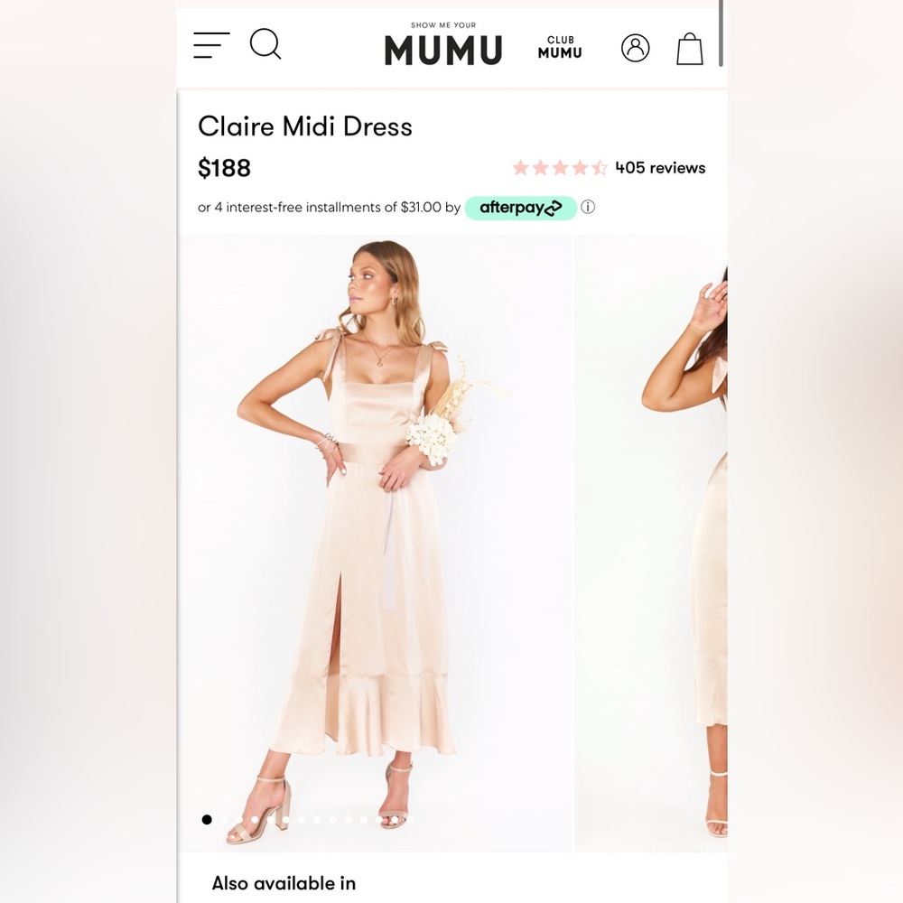 Show Me Your MuMu Claire MIDI Dress Size MEDIUM